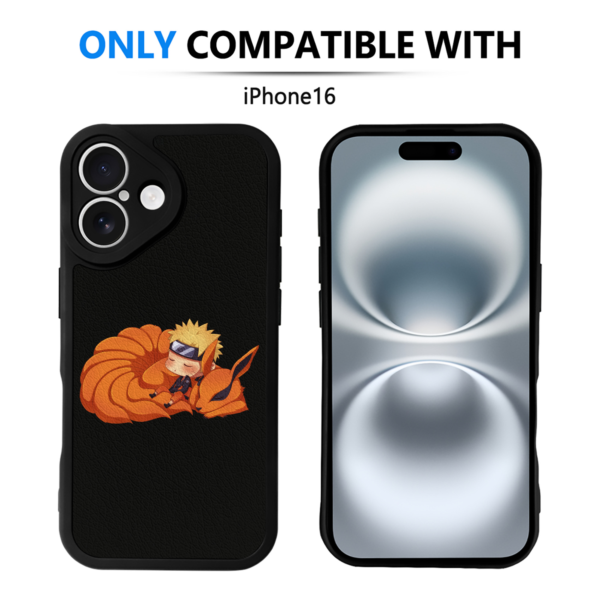 （画像用） NARUTO -ナルト- うずまき ナルト Uzumaki Naruto 【iPhone 16シリーズ対応】シリコンスマホケース（レザー調） 材質：シリコン